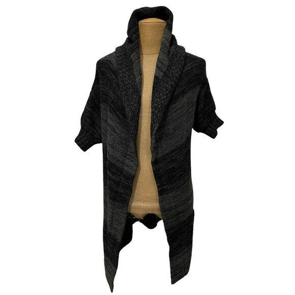 VINCE Women's Overcoat Hooded Alpaca Cashmere Wool Blend Gray Knitted Size XS‎ - Picture 6 of 8